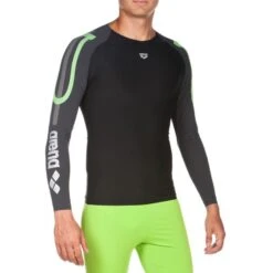 Arena Carbon Compression Shirt Met Lange Mouwen - Zwart/Deep Grey -Sportwinkel 153255 05 d 271594