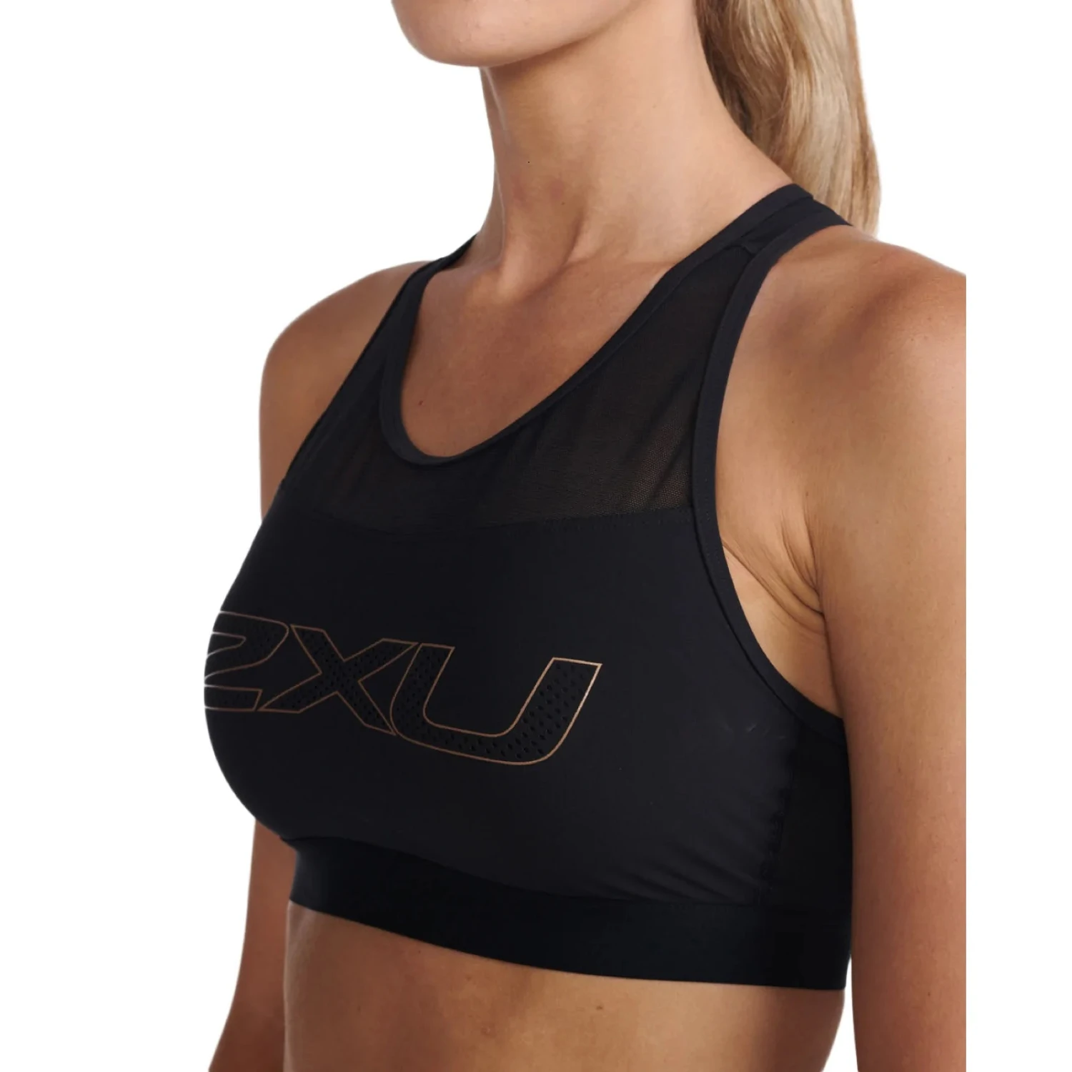 2XU Aero Tri Crop Top Dames - Black/white 2 2XU Aero Tri Crop Top Dames - Black/white - Afbeelding 2