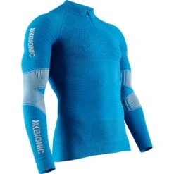 X-Bionic Effektor 4.0 Trail Run Powershirt 1/2 Zip Met Lange Mouwen Heren - Teal Blue/dolomite Grey