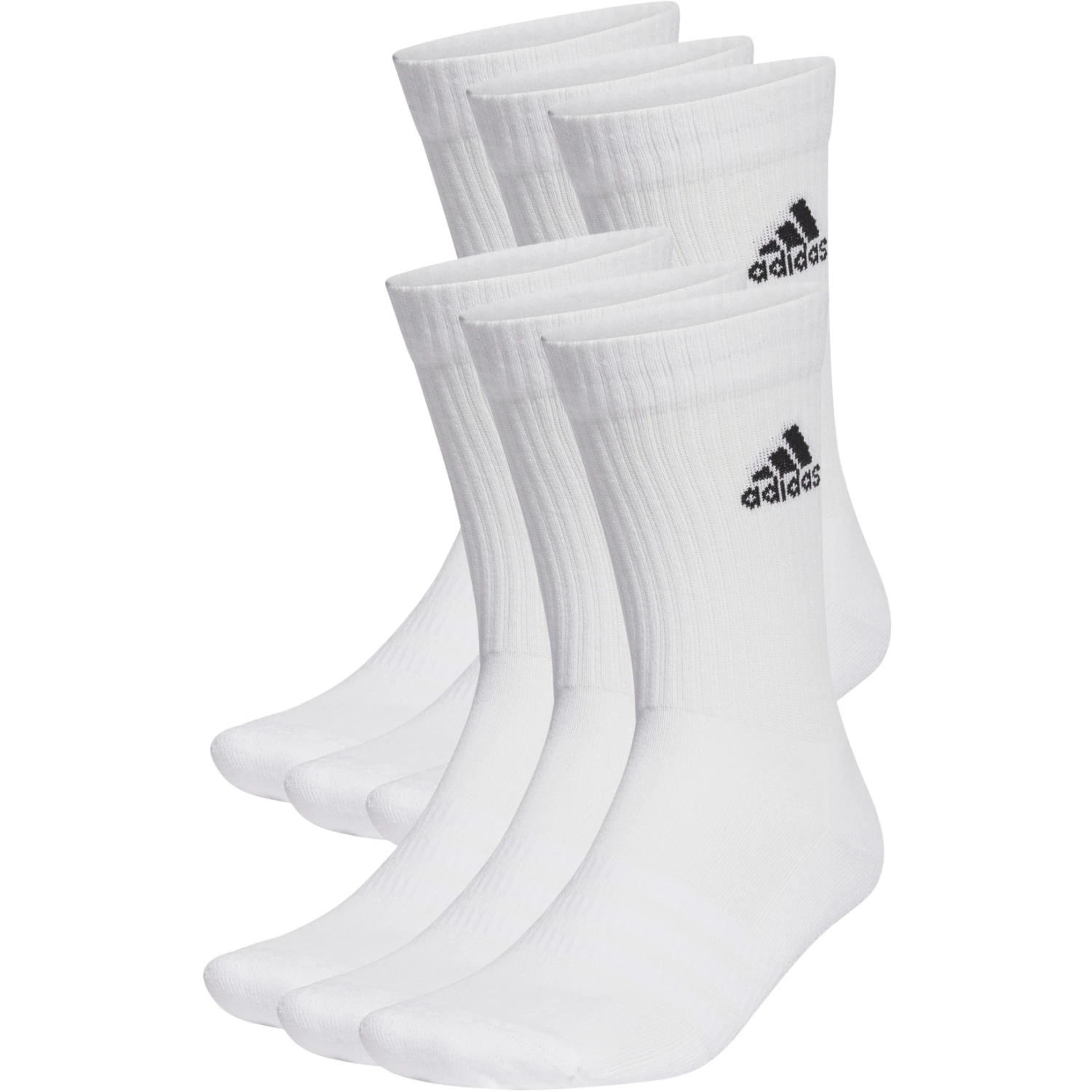 Adidas Cushioned Sportswear Crew Sokken - 6 Paar - Wit/zwart HT3453 1 Adidas Cushioned Sportswear Crew Sokken - 6 Paar - Wit/zwart HT3453