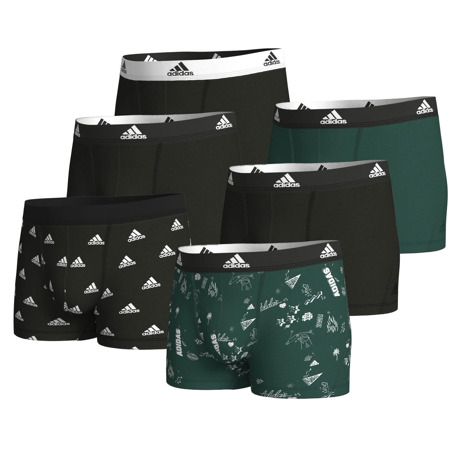 Adidas Sports Underwear Active Flex Cotton Boxershorts - 6 Pack - 971-assorted 1 Adidas Sports Underwear Active Flex Cotton Boxershorts - 6 Pack - 971-assorted