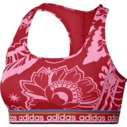 Adidas X FARM Rio Sport-BH Met Medium Ondersteuning Dames - Cup Maat A-C - Vivid Red/bliss Pink IM2371