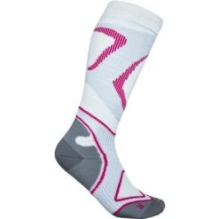 Bauerfeind Run Performance Dames Compressiesokken - Wit-roze - M (36-41 Cm)