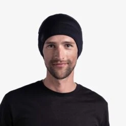 Buff® Merino Lightweight Muts - Solid Black -Sportwinkel buff lightweight merino wool hat solid black 6 1344137
