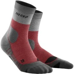 CEP Hiking Light Merino Mid Cut Compressiesokken Dames - Berry/grey