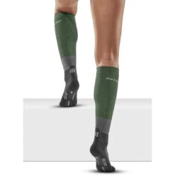 CEP Hiking Merino Compressiesokken Dames - Green/light Grey -Sportwinkel cep hiking merino compression socks women green light grey 4 1555570