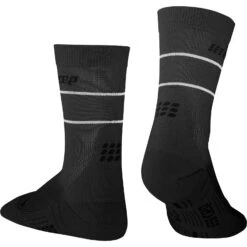 CEP Reflective Mid Cut Compressiesokken Dames - Grijs -Sportwinkel cep reflective mid cut compression socks grey 26 1553013