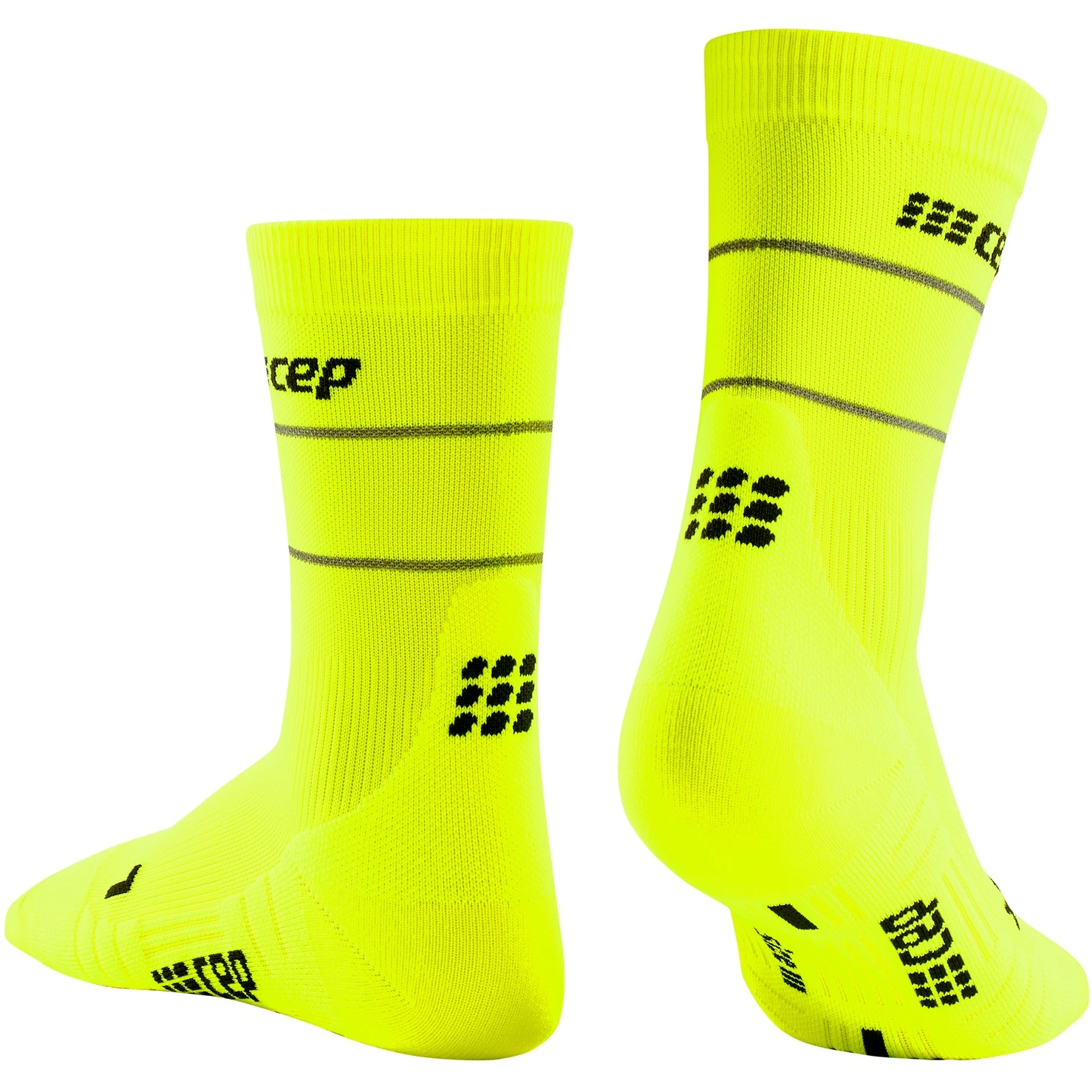 CEP Reflective Mid Cut Compressiesokken - Neon Yellow 2 CEP Reflective Mid Cut Compressiesokken - Neon Yellow - Afbeelding 2