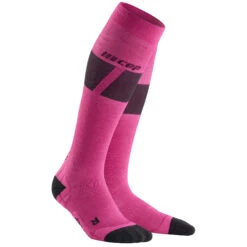 CEP Ski Ultralight Compressiesokken Dames - Pink/dark Grey