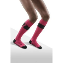 CEP Ski Ultralight Compressiesokken Dames - Pink/dark Grey -Sportwinkel cep ski ultralight compression socks women pink dark grey 1 1553531