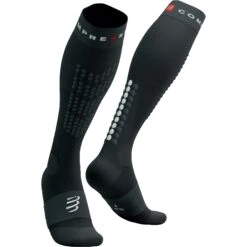 Compressport Alpine Ski Full Compressiesokken - Black/steel Grey