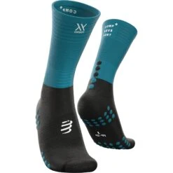 Compressport Mid Compressiesokken - Mosaic Blue/black
