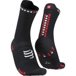 Compressport Pro Racing Compressiesokken V4.0 Run High - Zwart/rood