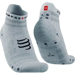 Compressport Pro Racing Compressiesokken V4.0 Ultralight Run Low - White/alloy