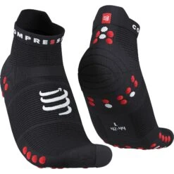 Compressport Pro Racing Compressiesokken V4.0 Run Low - Zwart/rood
