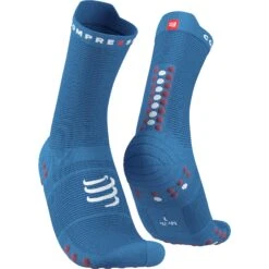 Compressport Pro Racing Compressiesokken V4.0 Run High - Pacific Blue/deco Rose