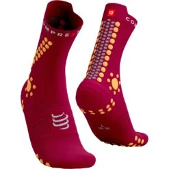 Compressport Pro Racing Compressiesokken V4.0 Trail - Persian Red/blazing Orange