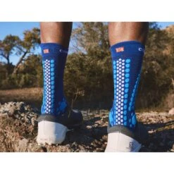 Compressport Pro Racing Compressiesokken V4.0 Trail - Sodalite/fluo Blue -Sportwinkel compressport pro racing compression socks v4 1453113