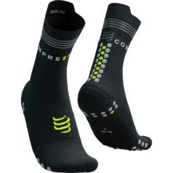Compressport Pro Racing Compressiesokken V4.0 Run High Flash - Black/fluo Yellow
