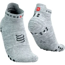Compressport Pro Racing Compressiesokken V4.0 Run Low - Grey Melange/black
