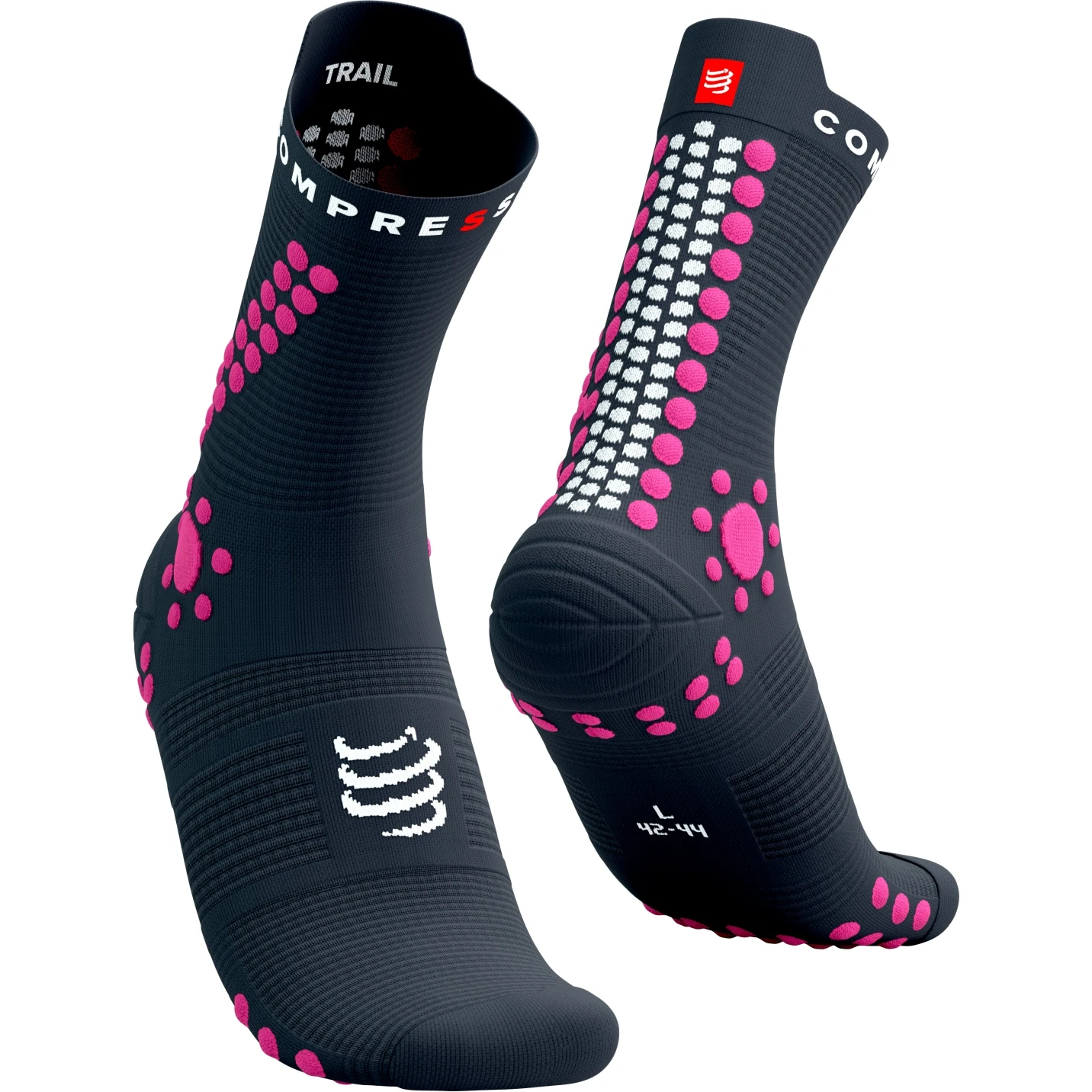 Compressport Pro Racing Compressiesokken V4.0 Trail - Magnet/magenta 1 Compressport Pro Racing Compressiesokken V4.0 Trail - Magnet/magenta