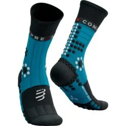 Compressport Pro Racing Compressiesokken Winter Trail - Mosaic Blue/black