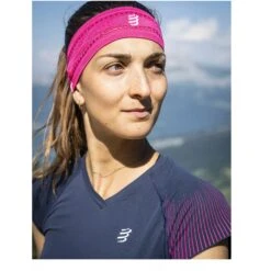 Compressport Thin Hoofdband On/Off - Magenta -Sportwinkel compressport thin headband on off magenta 3 1560430
