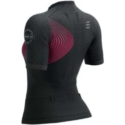 Compressport Trail Postural Dames Shirt Met Korte Mouwen - Black/persian Red -Sportwinkel compressport trail postural short sleeve top women black persian red 4 1454934