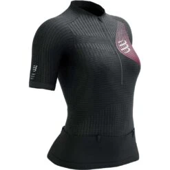 Compressport Trail Postural Dames Shirt Met Korte Mouwen - Black/persian Red -Sportwinkel compressport trail postural short sleeve top women black persian red 5 1454936