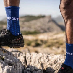 Compressport Ultra Trail Compressiesokken - Blue Melange -Sportwinkel compressport ultra trail socks blue melange 4 827976