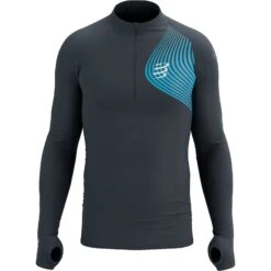 Compressport Winter Trail Postural Shirt Met Lange Mouwen - Magnet/hawaiian Ocean