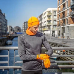 GripGrab Running Expert Hi-Vis Winter Touchscreen Handschoenen - Orange Hi-Vis -Sportwinkel gripgrab running expert hivis winter touchscreen glove orange hivis 5 863823