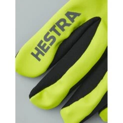 Hestra Runners All Weather - 5 Vinger Hardloop Handschoenen - Yellow Hi Viz -Sportwinkel hestra runners all weather 5 finger running gloves yellow hi viz 2 1071438