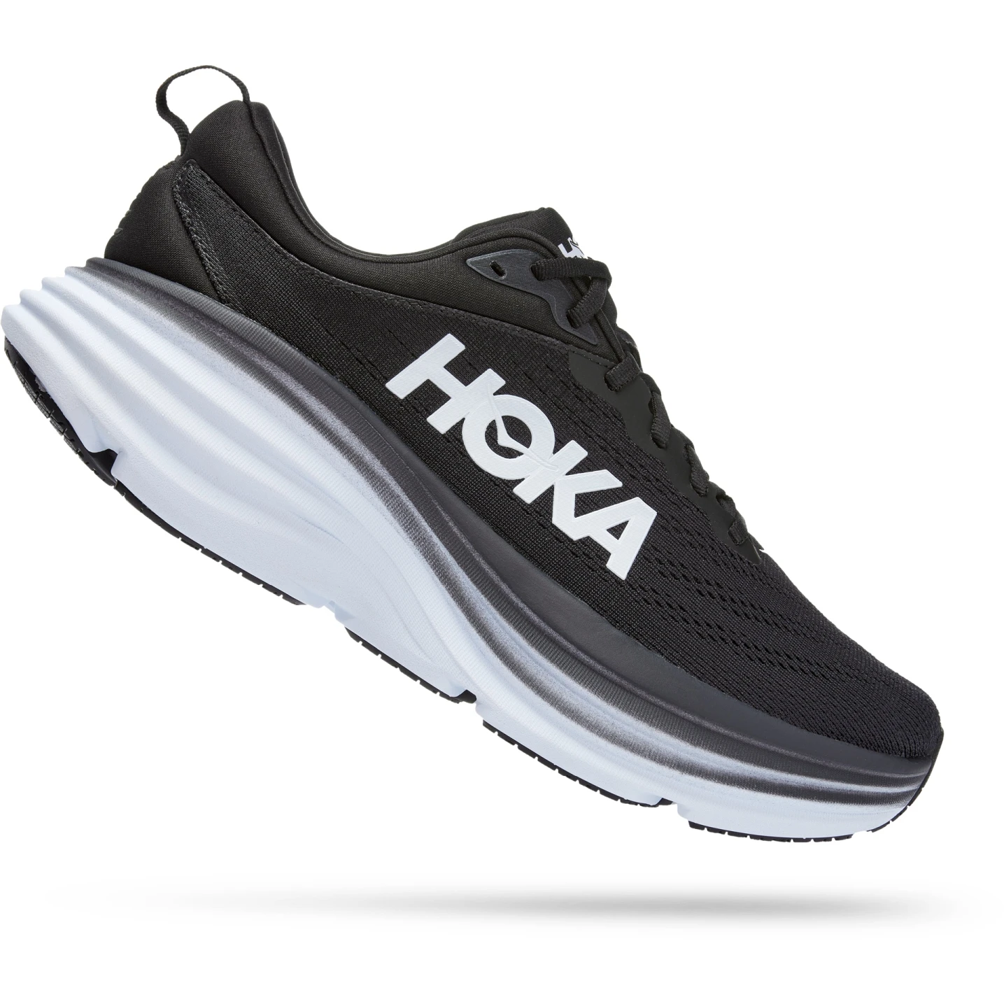 Hoka Bondi 8 Hardloopschoenen Heren - Zwart / Wit 3 Hoka Bondi 8 Hardloopschoenen Heren - Zwart / Wit - Afbeelding 3