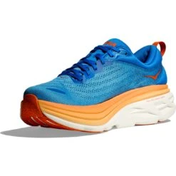 Hoka Bondi 8 Hardloopschoenen Heren - Coastal Sky / Vibrant Orange -Sportwinkel hoka bondi 8 running shoes coastal sky vibrant orange 5 1364192