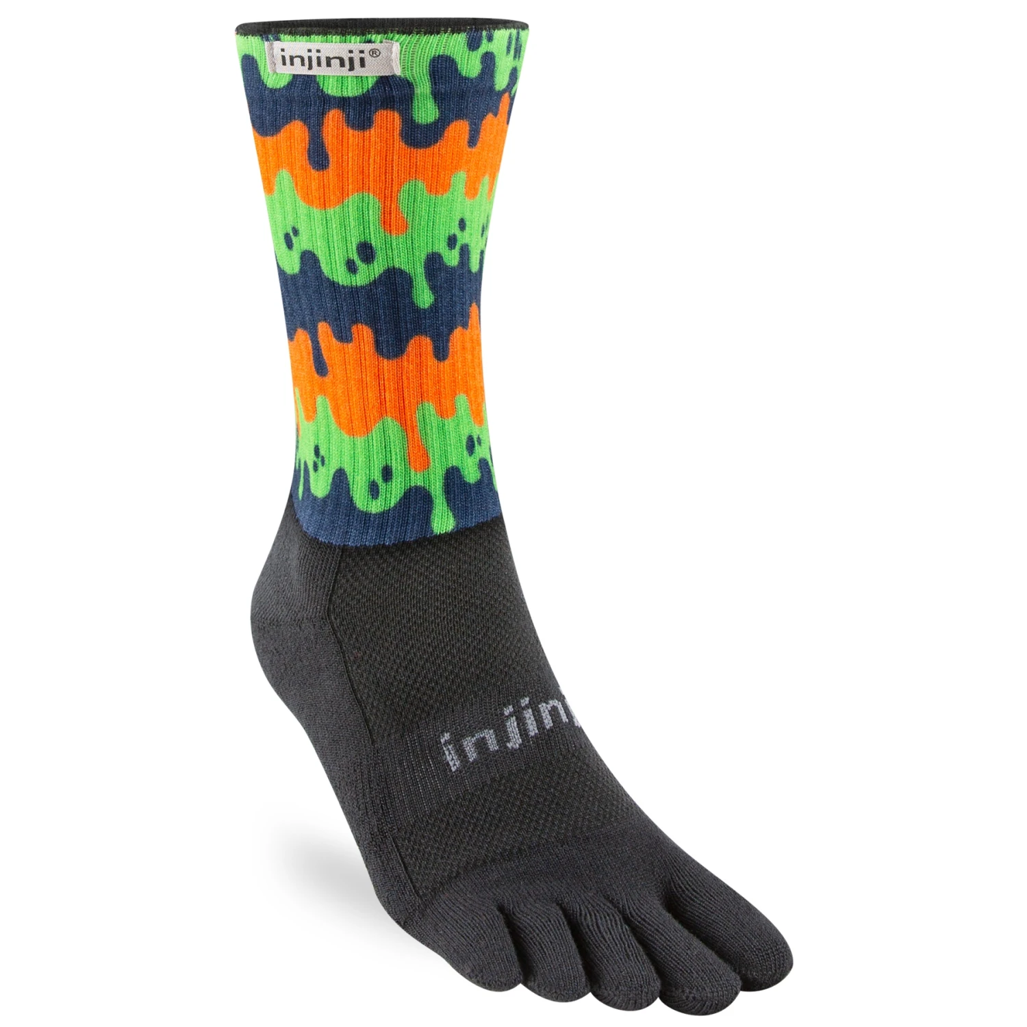 Injinji Spectrum Trail Midweight Crew Sokken - Ooze 1 Injinji Spectrum Trail Midweight Crew Sokken - Ooze