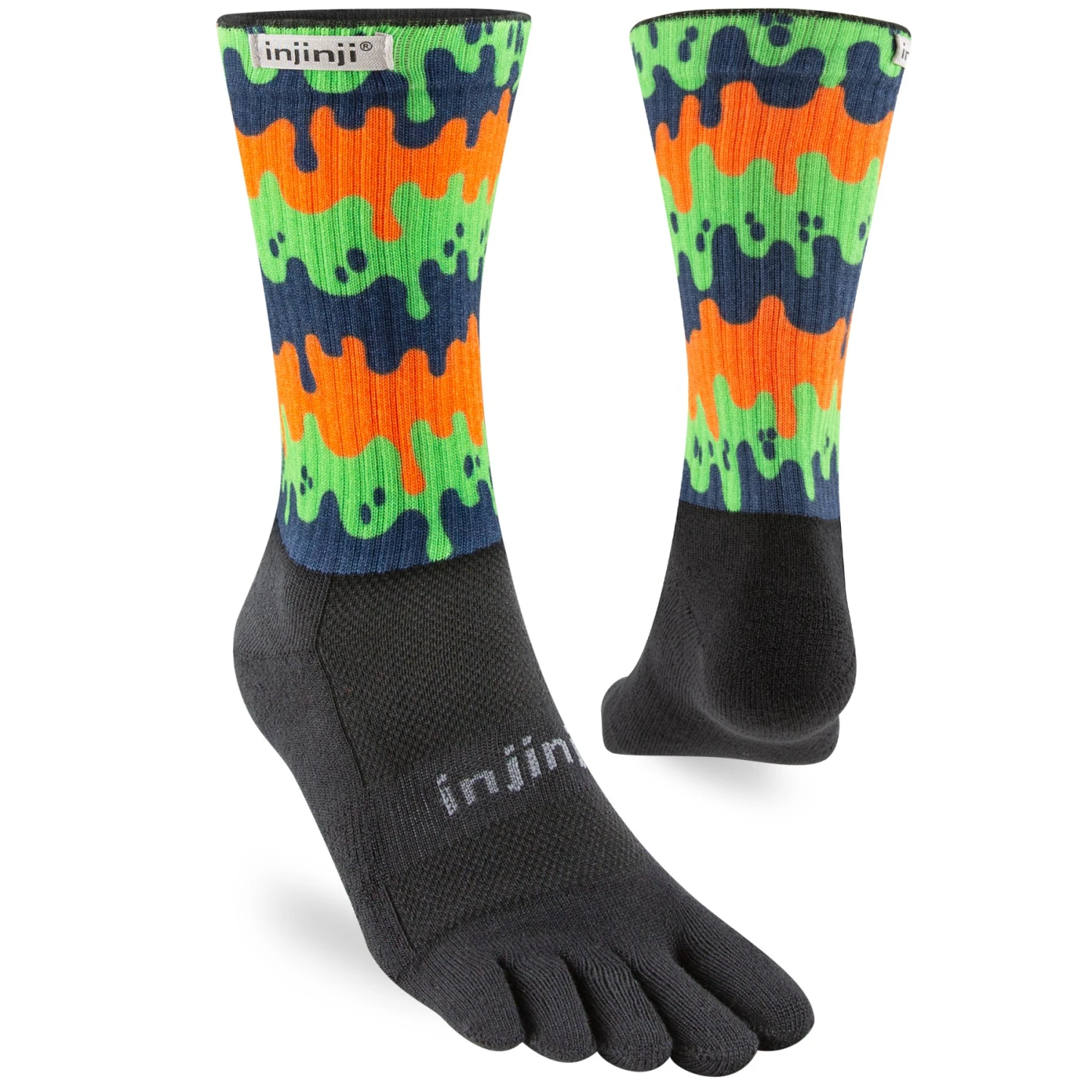 Injinji Spectrum Trail Midweight Crew Sokken - Ooze 2 Injinji Spectrum Trail Midweight Crew Sokken - Ooze - Afbeelding 2