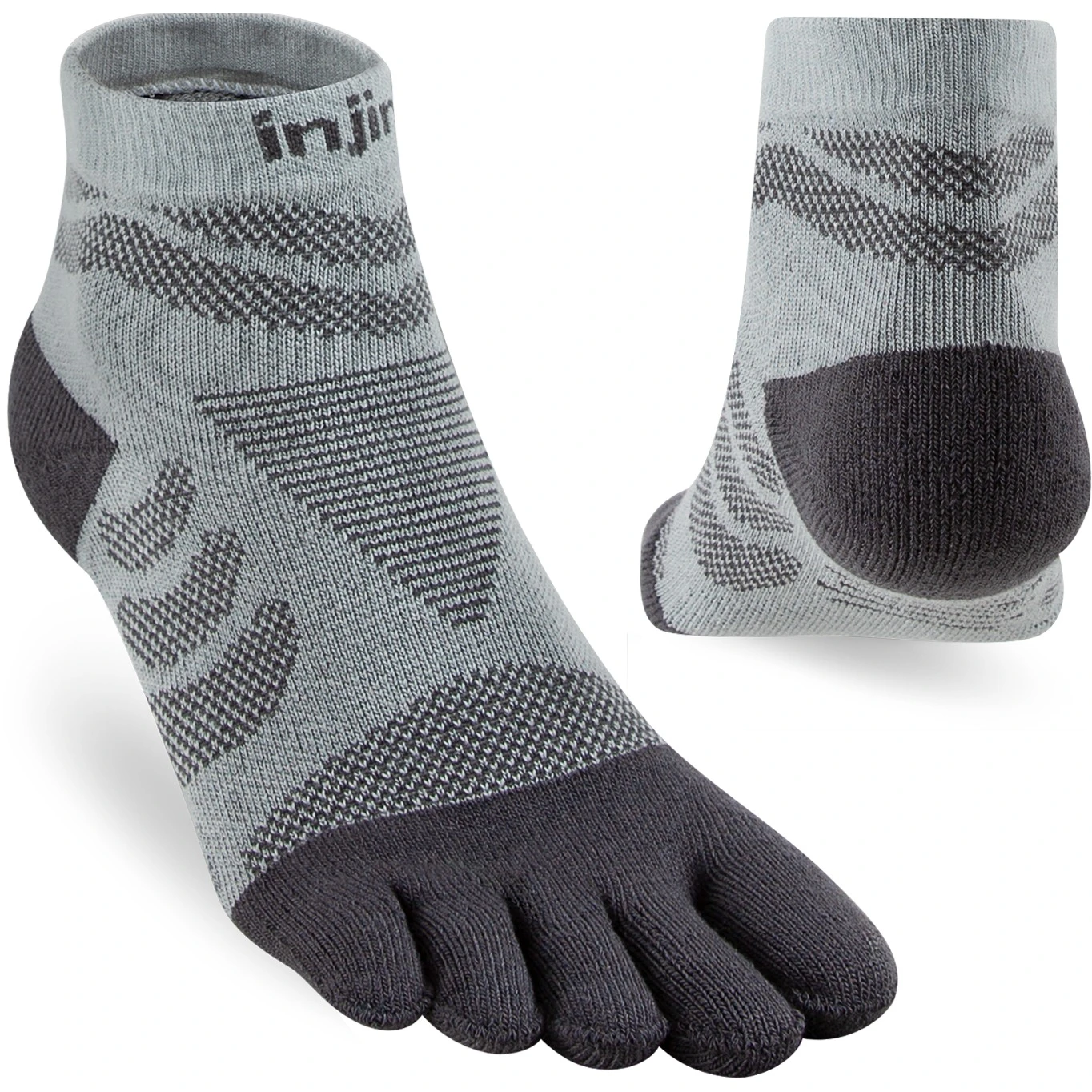 Injinji Ultra Run Mini-Crew Coolmax® Dames Sokken - Slate 2 Injinji Ultra Run Mini-Crew Coolmax® Dames Sokken - Slate - Afbeelding 2