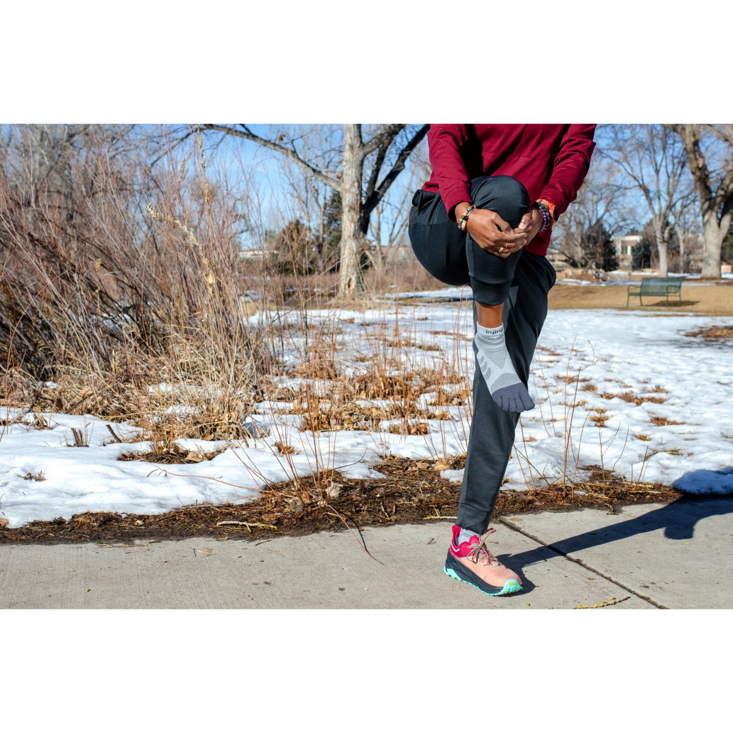 Injinji Ultra Run Mini-Crew Coolmax® Dames Sokken - Slate 4 Injinji Ultra Run Mini-Crew Coolmax® Dames Sokken - Slate - Afbeelding 4