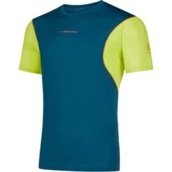 La Sportiva Resolute T-Shirt - Storm Blue/Lime Punch