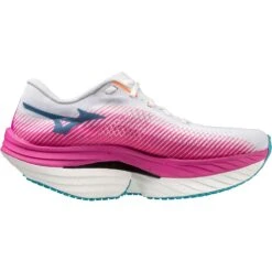 Mizuno Wave Rebellion Pro Hardloopschoenen Dames - White / Silver / Magnificent Magenta -Sportwinkel mizuno wave rebellion pro womens running shoes white silver magnificent magenta 3 1399221