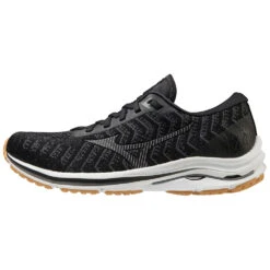 Mizuno Wave Rider 24 Waveknit Dameshardloopschoenen - Black/Dark Shadow/Biscuit
