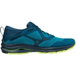 Mizuno Wave Rider TT Hardloopschoenen Heren - Algiers Blue / Gibraltar Sea / Neo Lime -Sportwinkel mizuno wave rider tt trail running shoes algiers blue gibraltar sea neo lime 3 1115694