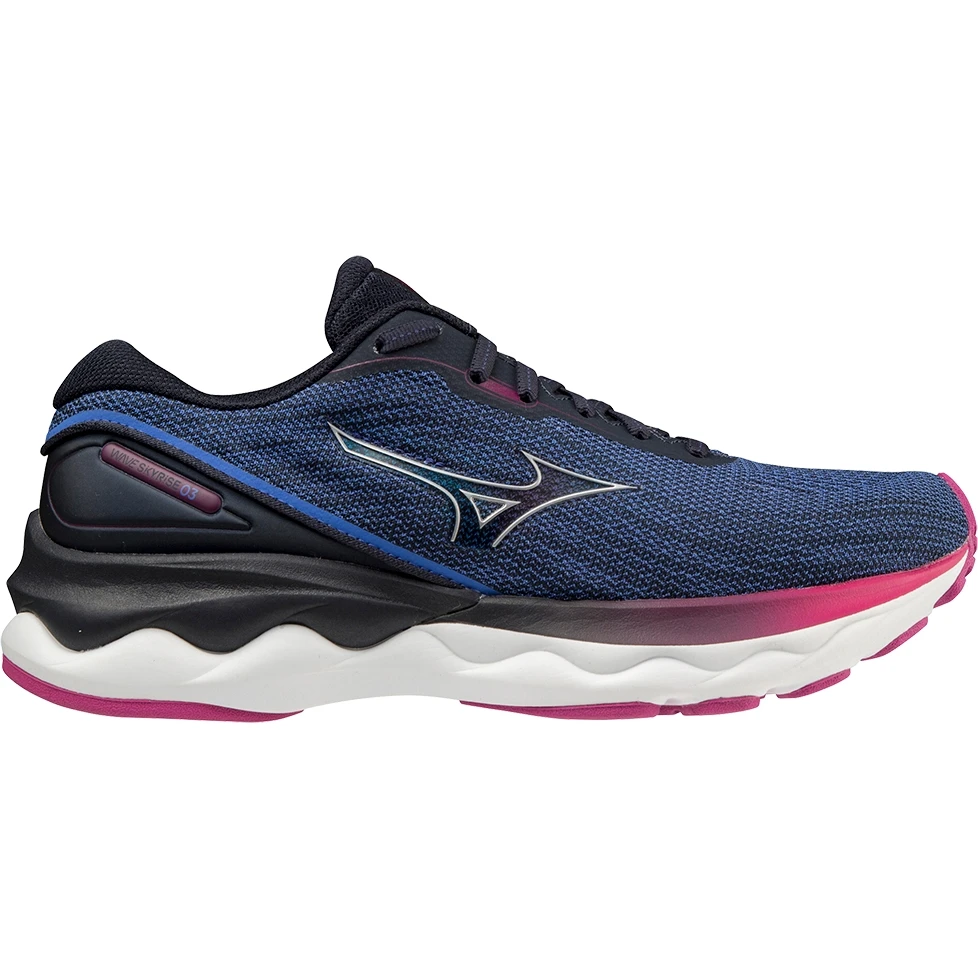Mizuno Wave Skyrise 3 Hardloopschoenen Dames - Amparo Blue / Silver / Festival Fuchsia 2 Mizuno Wave Skyrise 3 Hardloopschoenen Dames - Amparo Blue / Silver / Festival Fuchsia - Afbeelding 2