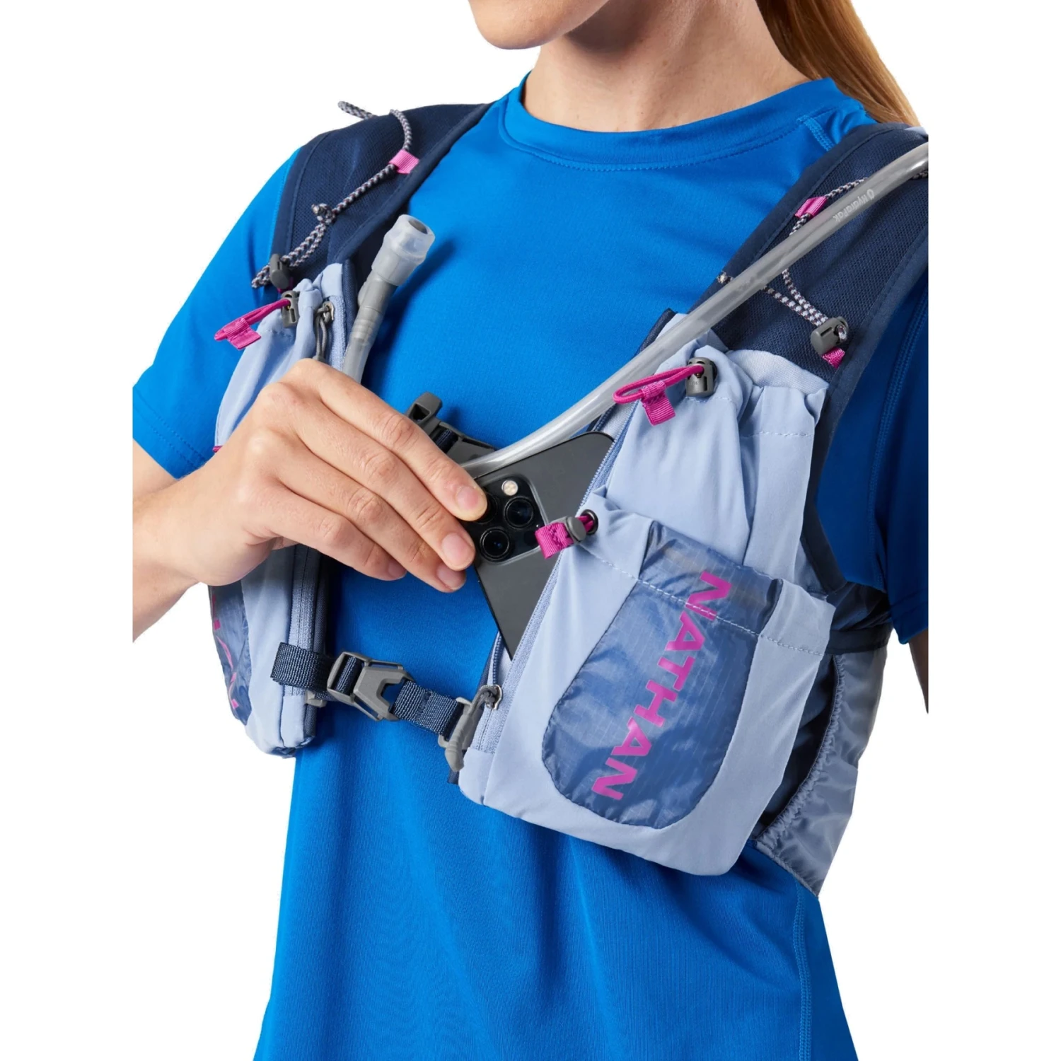 Nathan Sports VaporAiress 3.0 - 7L Hardloop-Vest - Periwinkle/Magenta 8 Nathan Sports VaporAiress 3.0 - 7L Hardloop-Vest - Periwinkle/Magenta - Afbeelding 8