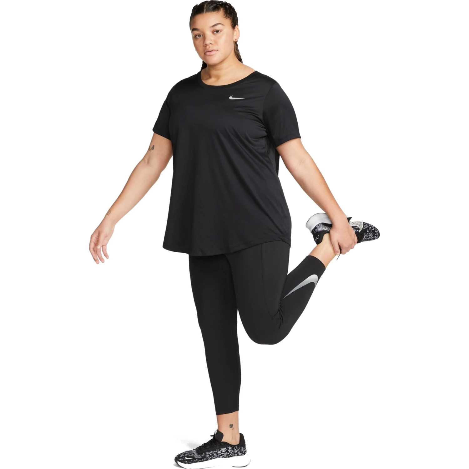 Nike Dri-FIT Fast Mid-Rise 7/8-Leggings (Plus Size) Dames - Black/reflective Silver FB3230-010 5 Nike Dri-FIT Fast Mid-Rise 7/8-Leggings (Plus Size) Dames - Black/reflective Silver FB3230-010 - Afbeelding 5