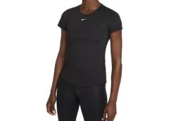 Nike Dri-FIT One Top Met Aansluitende Pasvorm Dames - Black/white DD0626-010