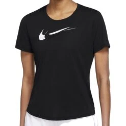 Nike Dri-FIT Swoosh Run Hardloopshirt Dames - Black/white DD6478-010
