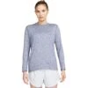 Nike Dri-FIT T-Shirt Met Lange Mouwen Dames - Diffused Blue/football Grey/heather CU3277-491