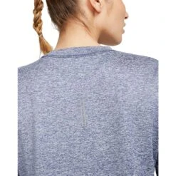 Nike Dri-FIT T-Shirt Met Lange Mouwen Dames - Diffused Blue/football Grey/heather CU3277-491 -Sportwinkel nike dri fit womens running crew shirt diffused blue football grey heather cu3277 491 3 1425205